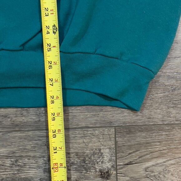 Vintage 90s Logo 7 Blank Crewneck Sweatshirt Teal Green - Men's Size 2XL - Picture 6 of 6